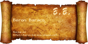 Beron Baracs névjegykártya